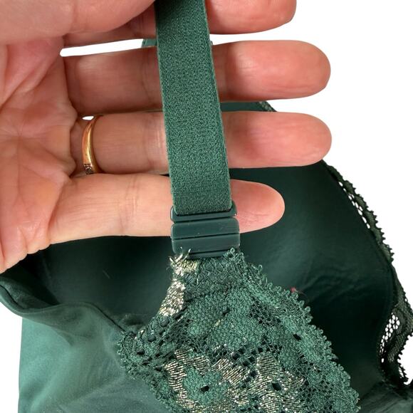 Victoria's Secret Green Lace Demi Bra 36DDD Body by Victoria Romantic Supportive - Picture 6 of 16
